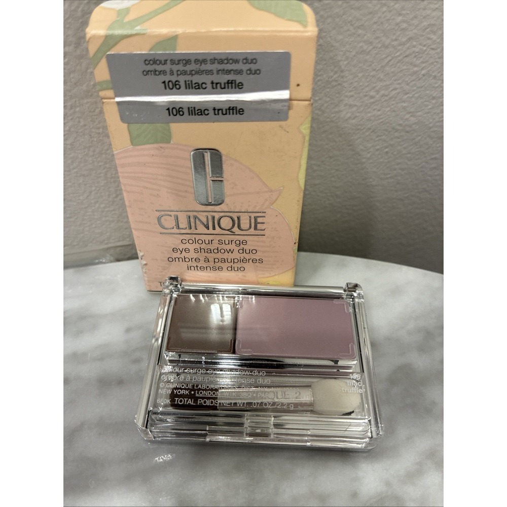 CLINIQUE Colour Surge Eye Shadow Duo 106 LILAC TRUFFLE .07 oz / 2.2g Color NEW